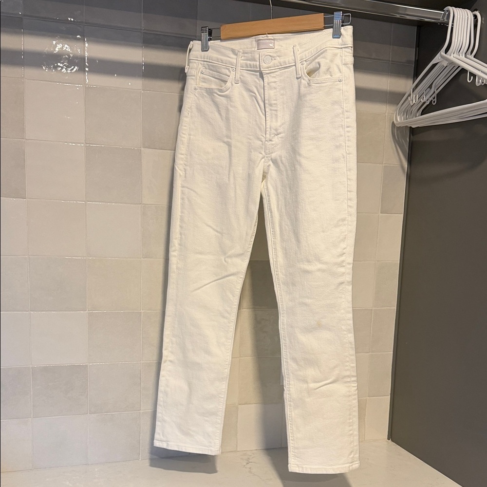 MOTHER Cream Denim Jeans